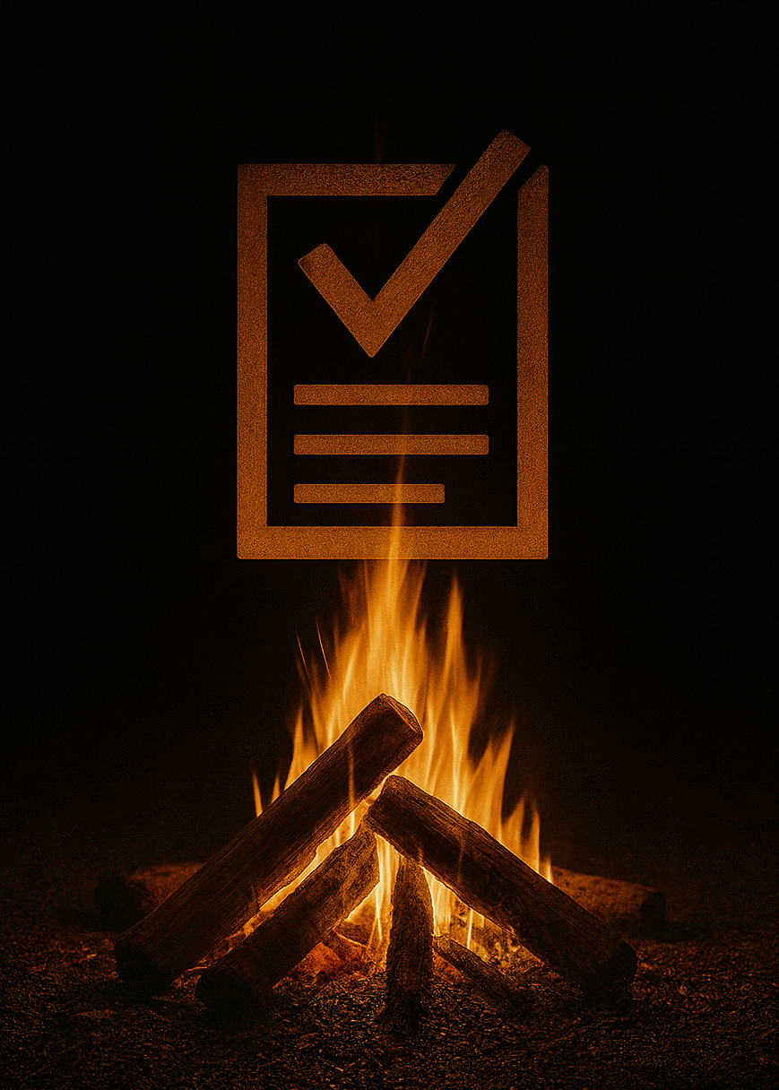 A warm campfire symbolizing guidance and support.